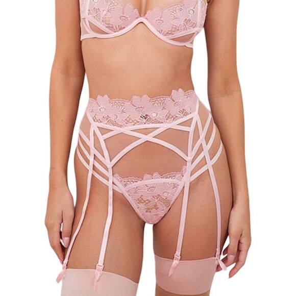 For Love & Lemons Aimee Floral Garter Belt - Size Medium - Picture 1 of 8